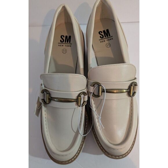 SM New York Women's Size 11 M Alix Cream Wedge Comfort Loafers (Shoes) - Picture 2 of 7